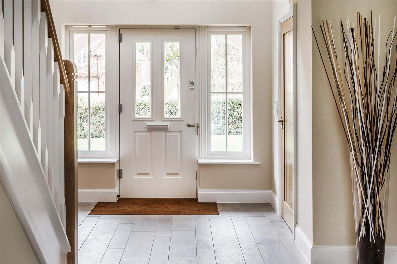 Interior view of flush casement windows