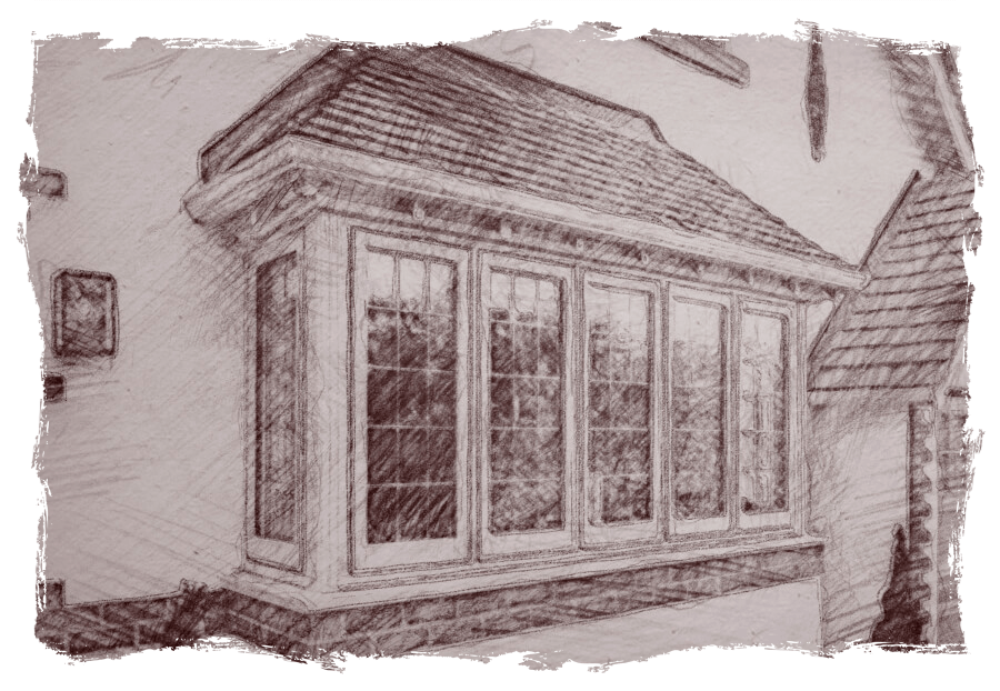 Sketch of bay windows