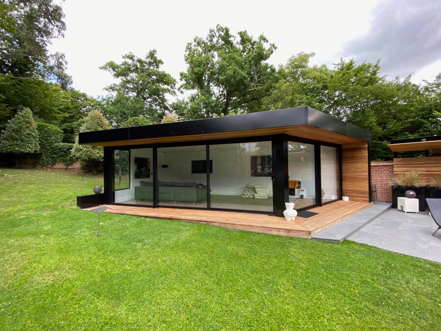 Garden room with glass walls