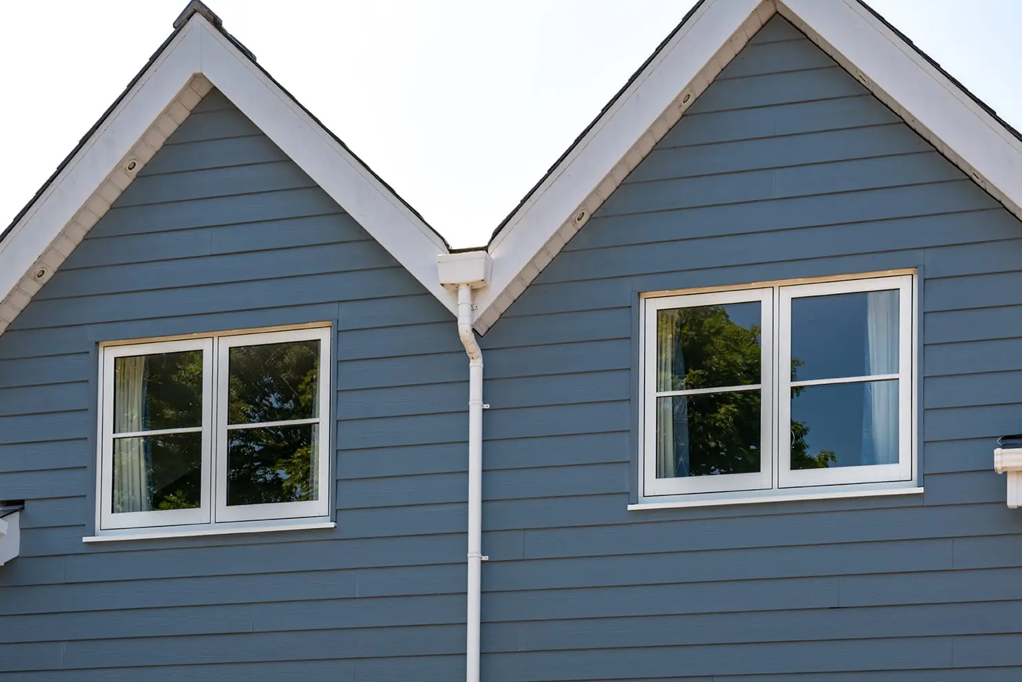 blue upvc new england cladding flush timber look windows traditional