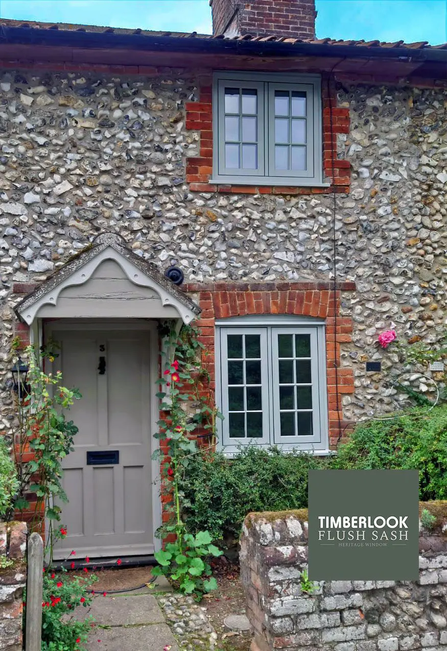 cottage renovation new timber look window frames norfolk