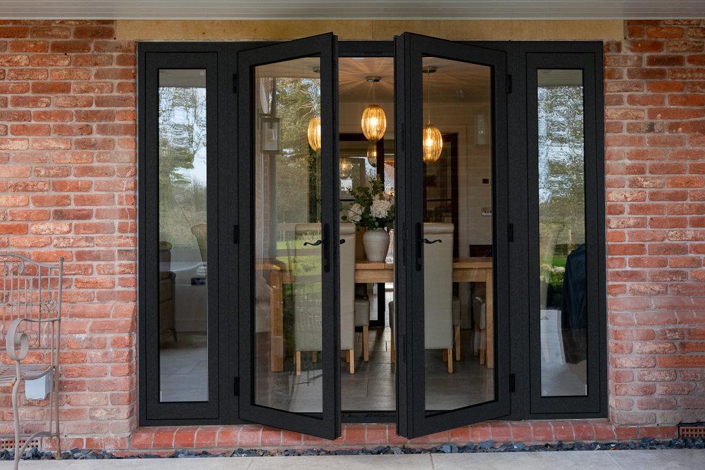 Timberlook Flush Sash French Doors in Ulti-Matt Black Colour